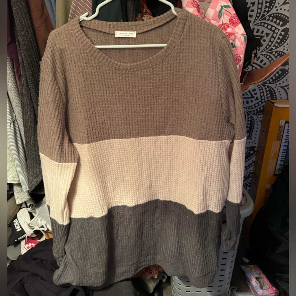 Chic Soul Vigilante Top, Taupe